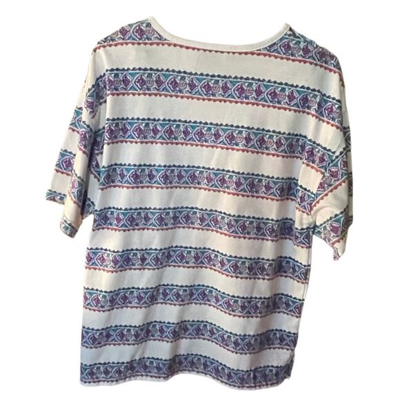 Vintage 90’s Bold Spirit size M boxy Aztec striped boho oversized top. - Picture 2 of 7